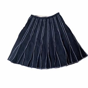 Grace Elements Black with White Stiching Linen Skirt Size 8
